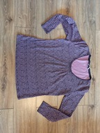 Tunika 48/22 TU bawełna fiolet czarny wzór