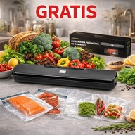 Zgrzewarka Próżniowa Czarna do Żywności o mocy 135W Gratis Worki Próżniowe