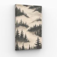 Obraz na Płótnie 30x40cm Gęsta mgła Las Tajemnica Widok Natura Salon Hit