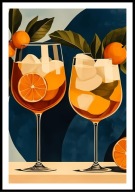 A2 PLAKAT DO KUCHNI JADALNI RESTAURACJI KIELISZEK DWA KOKTAJLE DRINKI