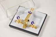 PRL ZESTAW SPINKA DO KRAWATA I MANKIETÓW KOSZULI