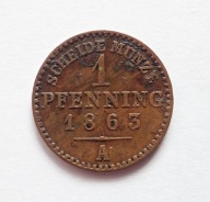Prusy 1 pfenning 1863 A