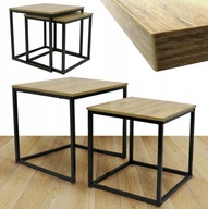 STOLIK KAWOWY 2W1 ROZKŁADANY ŁAWA LOFT INDUSTRIAL KWADRATOWY SK101D DĄB