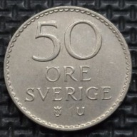 *SZWECJA [0076]*50 ore 1973 (SVERIGE) Król Gustaw VI Adolf Korona Monogram