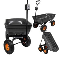 WÓZEK OGRODOWY TRANSPORTOWY PRZYCZEPKA TACZKA 4 KOŁA POMPOWANE SKRĘTNY