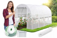 Tunel foliowy biały 3x6m SZKLARNIA OGRODOWA + OKNA + LINKI + SZPILKI