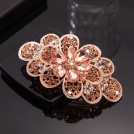 SPINKA klamra złote cyrkonie LUKSUSOWA vintage modne retro perła wiosna