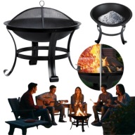 PALENISKO OGRODOWE PRZENOŚNE Z UCHWYTAMI DUŻE STALOWE GRILL RUSZT 60CM