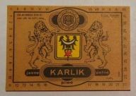 STARA ETYKIETA PIWO JASNE PEŁNE KARLIK BROWAR NAMYSŁÓW