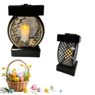 ZNICZ LAMPION LED WIELKANOCNY OZDOBNY ZŁOTA RAMKA KURCZAK JAJKO OZDOBNY