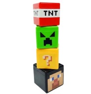 Klocki magnetyczne 3D duży zestaw XXL 180 sztuk + figurki pudełko MineCraft