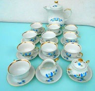 Serwis porcelanowy 27 cz. Karolina Wałbrzych, biały, elegancki zestaw