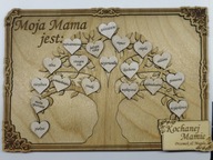 Ramka Dzień Matki ze sklejki dedykacja serduszka