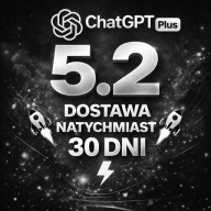 CHATGPT 5.2 PLAN PLUS | 30 DNI | NAJNOWSZA WERSJA GPT-5.2 O1 ONLINE SOLO