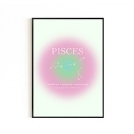 PLAKAT, ZNAKI ZODIAKU, RYBY, PISCES , PLAKATY NA ŚCIANĘ, AURA POSTER, 30x40
