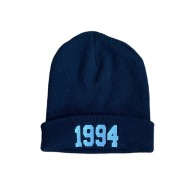 Czapka zimowa beanie czarna z białym napisem S