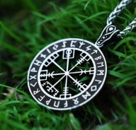 Talizman Słowiański Viking Kompas z Runami