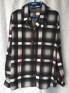 BLUZKA CZARNO-BIAŁA KRATKA I WZORKI 46-48-50