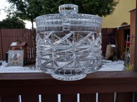 KRYSZTAŁOWA WAZA NA PONCZ LUB CUKIERNICA BOMBONIERA - PRL LATA 70 ZAWIERCIE