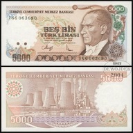 BNB - TURCJA 5000 Lirasi 1990 I66 # P198 # UNC