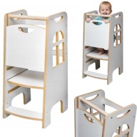 POMOCNIK KUCHENNY MONTI KID'S MONTESSORI BIAŁY KITCHEN HELPER REGULOWANY