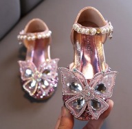 Piękne brokatowe BALERINKI z motylem r.30 różowe