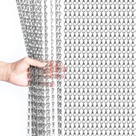 Zasłona łańcuchowa 90x200 cm aluminiowa moskitiera srebrna