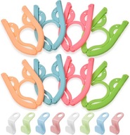 Zestaw 8 szt. składanych wieszaków na ubrania + 8 szt. haczyków na ubrania