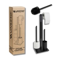 NOWOCZESNY STOJAK VASERO UCHWYT NA PAPIER TOALETOWY + SZCZOTKA WC METALOWY