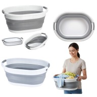 MISKA SILIKONOWA KOSZ NA PRANIE SKŁADANY DUŻY NA BIELIZNE SZARY 25L