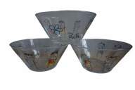 POUL PAVA 3szt. miseczki miski salaterki + GRATIS szklanka AIDA DENMARK