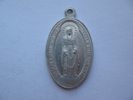 MATKA BOŻA RÓŻAŃCOWA SERCE JEZUSA przedwojenny MEDALIK ALUMINIUM