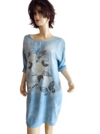 wyprzedaż włoska SUKIENKA swobodna cyrkonie 36/38