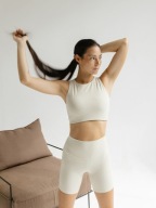 Top sportowy joga damski JOYINME Pulse Ribbed beżowy 38 M