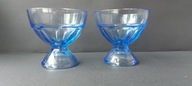 2 x pucharek niebieskie szkło design