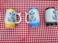 STARY KUFEL do PIWA w KASZUBSKIE WZORY z PRL 5 sztuk LUBIANA