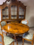 WŁOSKI stylowy Komplet SELVA Stół 4 Krzesła WITRYNA kredens jadalnia italy