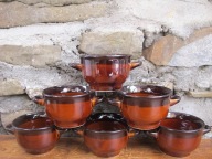 BRĄZOWE Bulionówki/Flaczarki_Porcelit PRUSZKÓW PRL