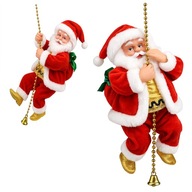 MIKOŁAJ WSPINAJĄCY SIĘ NA LINIE 100 CM ŚWIĘTA MIKOŁAJKI OZDOBA Z MELODYJKĄ