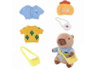 PLUSZAK KAPIBARA STYLOWE UBRANKA AKCESORIA KOLOROWY ZESTAW DLA DZIECI 25 CM