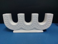 Stary ceramiczny świecznik na cztery świece design
