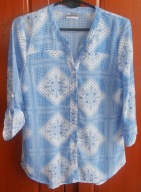 Bluzka bez kołnierzyka rozpinana rękaw podpinany wzorzysta 36 Beloved