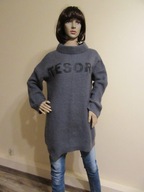 ANIYE BY dłuższy szary sweter z moherem i wełną _ L