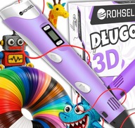 Długopis 3D ROHSEL DŁUGOPIS 3D DLA DZIECI KREATYWNY WKŁADY 160M