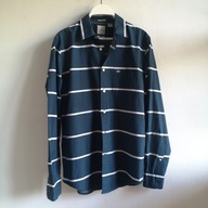 Koszula męska w cienkie paski Dockers 38 morski błękit bawełna (214)