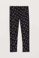 H&M Dżersejowe legginsy 140 Czarny/Serca