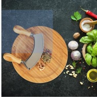 Relaxdays Nóż do ważenia z deską, bambus i stal nierdzewna