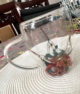 KUBEK SZKŁO TERMICZNY 3D SUSZONE KWIATY PODWÓJNE DNO KOŁA ROSE GAŁĄZKI