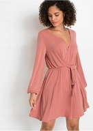 Tanio !_NOWA 219zł KLASYCZNA sukienka do pracy_RÓŻ KORALOWY_pasek_48/50