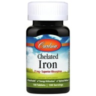 Carlson Labs CHELATED IRON 27MG 100TABS ŻELAZO CHELAT ŻELAZA